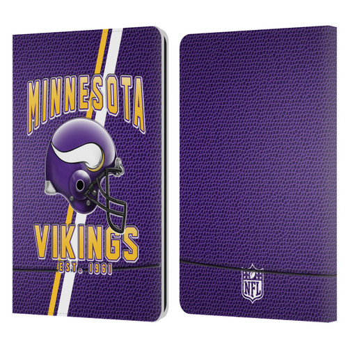 NFL Minnesota Vikings Logo Art Football Stripes Leather Book Wallet Case Cover For Amazon Kindle Paperwhite 1 / 2 / 3
