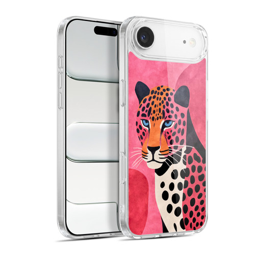 LebensArt Jungle Plants And Animals Cheetah Pink Watercolor Soft Gel Case for Apple iPhone 17 Air