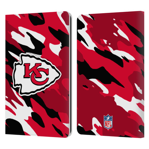 NFL Kansas City Chiefs Logo Camou Leather Book Wallet Case Cover For Amazon Kindle Paperwhite 1 / 2 / 3