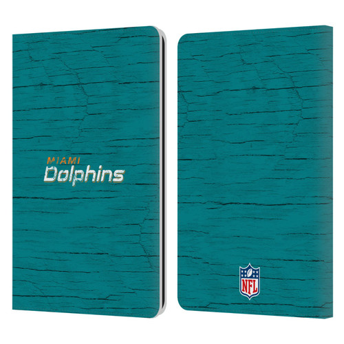 NFL Miami Dolphins Logo Distressed Look Leather Book Wallet Case Cover For Amazon Kindle Paperwhite 1 / 2 / 3