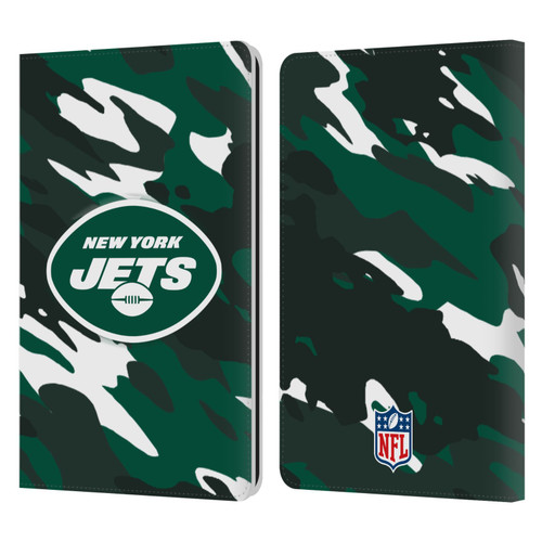 NFL New York Jets Logo Camou Leather Book Wallet Case Cover For Amazon Kindle Paperwhite 1 / 2 / 3
