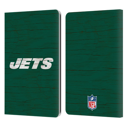 NFL New York Jets Logo Distressed Look Leather Book Wallet Case Cover For Amazon Kindle Paperwhite 1 / 2 / 3
