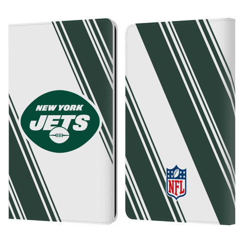 NFL New York Jets Artwork Stripes Leather Book Wallet Case Cover For Amazon Kindle Paperwhite 1 / 2 / 3