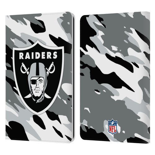 NFL Las Vegas Raiders Logo Camou Leather Book Wallet Case Cover For Amazon Kindle Paperwhite 1 / 2 / 3