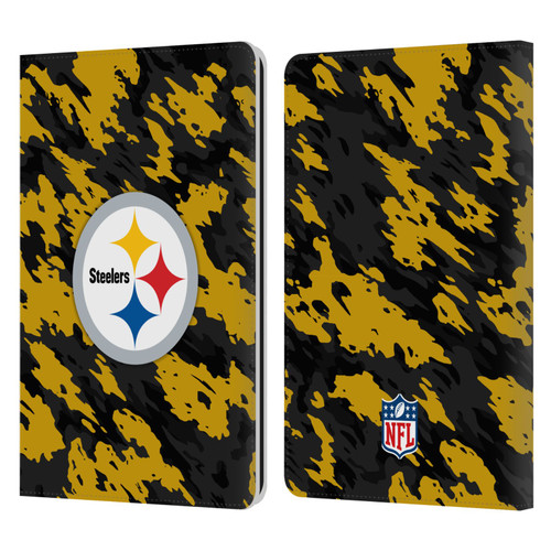 NFL Pittsburgh Steelers Logo Camou Leather Book Wallet Case Cover For Amazon Kindle Paperwhite 1 / 2 / 3