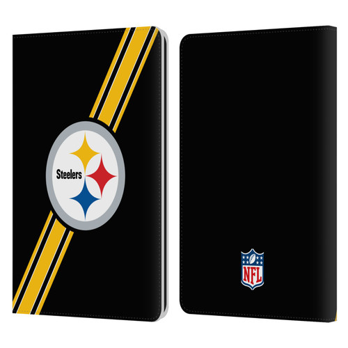 NFL Pittsburgh Steelers Logo Stripes Leather Book Wallet Case Cover For Amazon Kindle Paperwhite 1 / 2 / 3