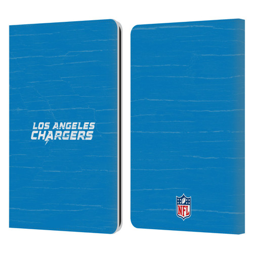 NFL Los Angeles Chargers Logo Distressed Look Leather Book Wallet Case Cover For Amazon Kindle Paperwhite 1 / 2 / 3