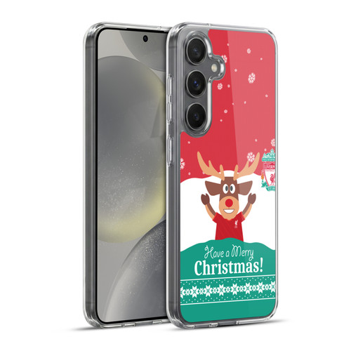 Liverpool Football Club Festive Christmas Reindeer Soft Gel Case for Samsung Galaxy S24+ 5G & MagSafe