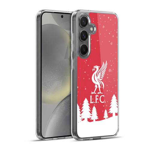Liverpool Football Club Festive Christmas Winter Snow Soft Gel Case for Samsung Galaxy S24+ 5G & MagSafe