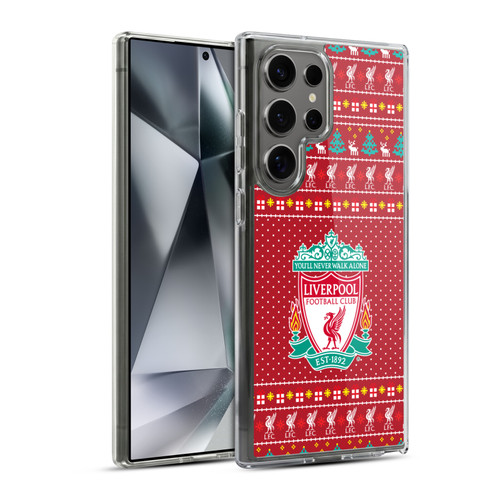 Liverpool Football Club Festive Christmas Festive Pattern Soft Gel Case for Samsung Galaxy S24 Ultra 5G & MagSafe