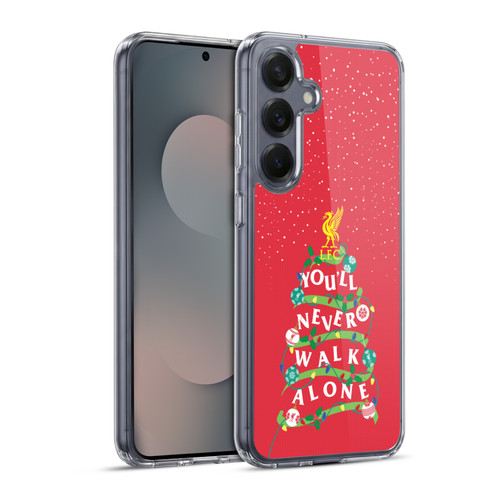 Liverpool Football Club Festive Christmas You'll Never Walk Alone Soft Gel Case for Samsung Galaxy S25+ & MagSafe