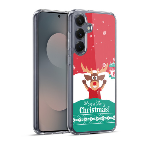 Liverpool Football Club Festive Christmas Reindeer Soft Gel Case for Samsung Galaxy S25+ & MagSafe