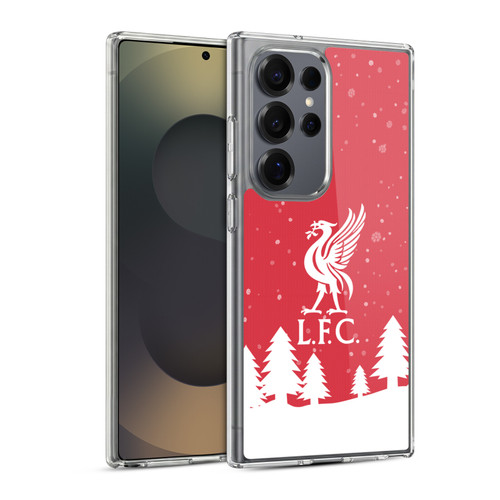 Liverpool Football Club Festive Christmas Winter Snow Soft Gel Case for Samsung Galaxy S25 Ultra & MagSafe