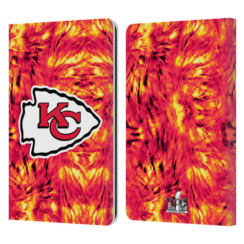 NFL 2024 Super Bowl LVIII Champions Kansas City Chiefs Tie Dye Leather Book Wallet Case Cover For Amazon Kindle Paperwhite 1 / 2 / 3
