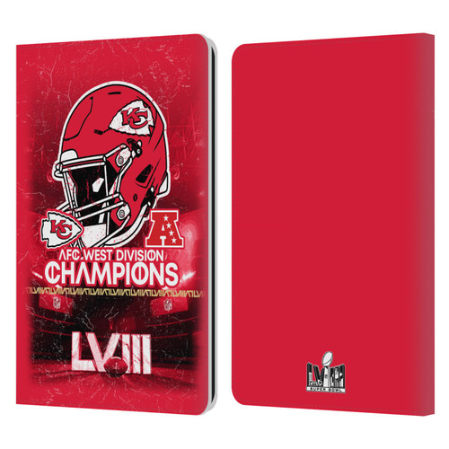 NFL 2024 Division Champions AFC Helmet Chiefs Leather Book Wallet Case Cover For Amazon Kindle Paperwhite 1 / 2 / 3