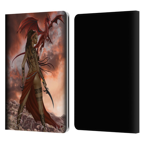 Nene Thomas Art African Warrior Woman & Dragon Leather Book Wallet Case Cover For Amazon Kindle Paperwhite 1 / 2 / 3