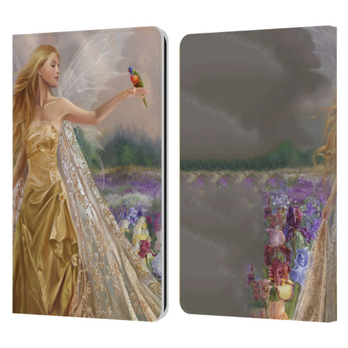 Nene Thomas Deep Forest Gold Angel Fairy With Bird Leather Book Wallet Case Cover For Amazon Kindle Paperwhite 1 / 2 / 3