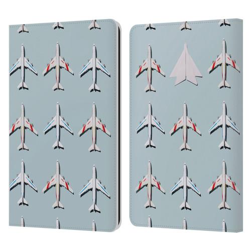 Pepino De Mar Patterns 2 Airplane Leather Book Wallet Case Cover For Amazon Kindle Paperwhite 1 / 2 / 3