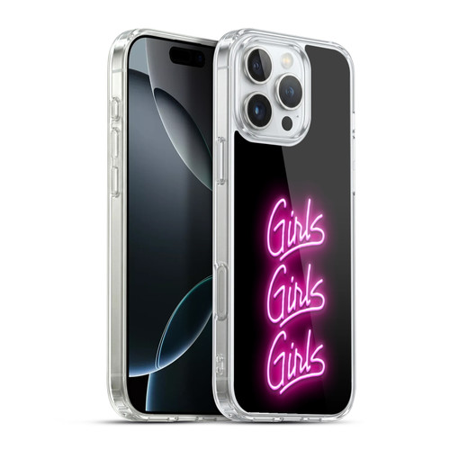 Motley Crue Logos Girls Neon Soft Gel Case for Apple iPhone 16 Pro Max & MagSafe