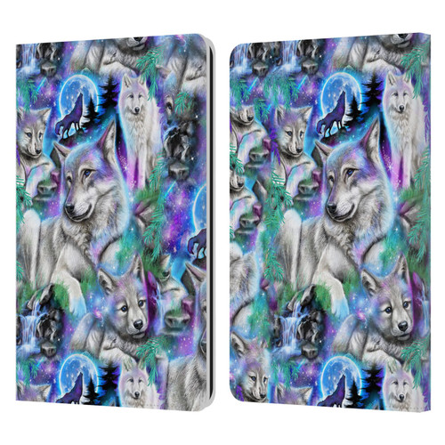 Sheena Pike Animals Daydream Galaxy Wolves Leather Book Wallet Case Cover For Amazon Kindle Paperwhite 1 / 2 / 3