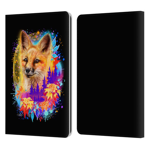 Sheena Pike Animals Red Fox Spirit & Autumn Leaves Leather Book Wallet Case Cover For Amazon Kindle Paperwhite 1 / 2 / 3