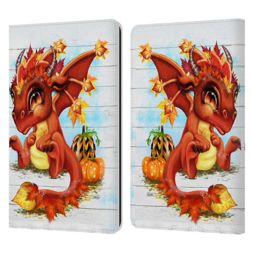 Sheena Pike Dragons Autumn Lil Dragonz Leather Book Wallet Case Cover For Amazon Kindle Paperwhite 1 / 2 / 3