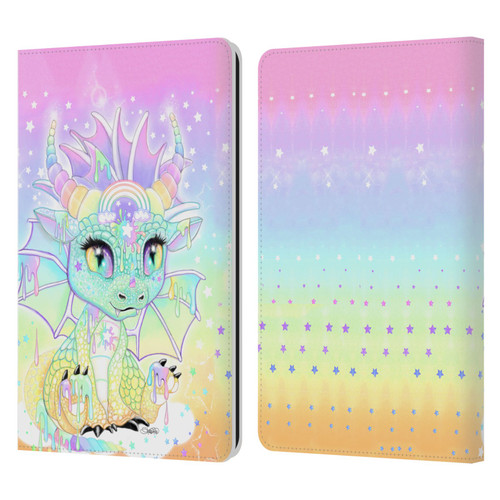 Sheena Pike Dragons Sweet Pastel Lil Dragonz Leather Book Wallet Case Cover For Amazon Kindle Paperwhite 1 / 2 / 3