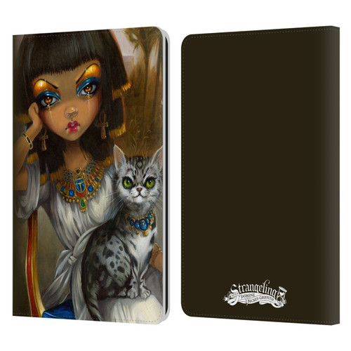 Strangeling Art Egyptian Girl with Cat Leather Book Wallet Case Cover For Amazon Kindle Paperwhite 1 / 2 / 3