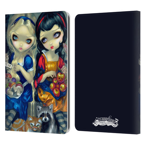 Strangeling Art Girls With Cat And Raccoon Leather Book Wallet Case Cover For Amazon Kindle Paperwhite 1 / 2 / 3