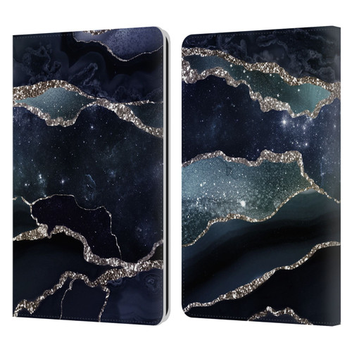 UtArt Dark Night Marble Silver Midnight Sky Leather Book Wallet Case Cover For Amazon Kindle Paperwhite 1 / 2 / 3