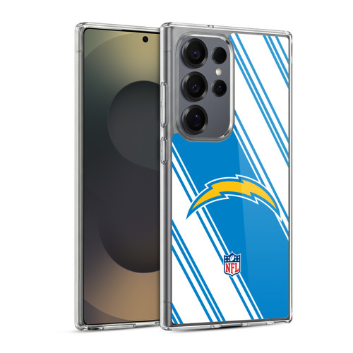 NFL Los Angeles Chargers Artwork Stripes Soft Gel Case for Samsung Galaxy S25 Ultra & MagSafe