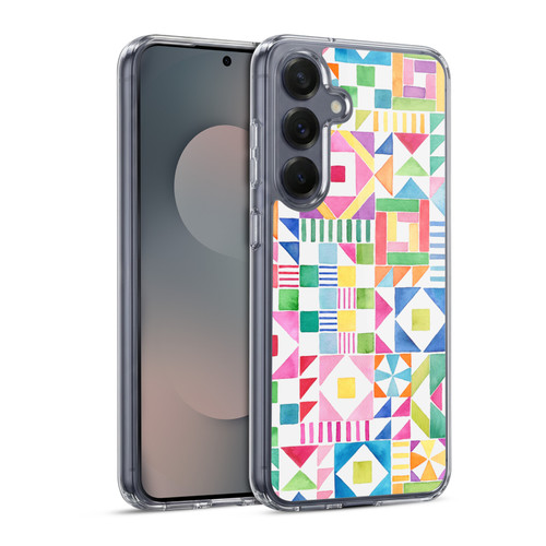 Ninola Colourful Prints Geometric Patchwork Soft Gel Case for Samsung Galaxy S25 & MagSafe