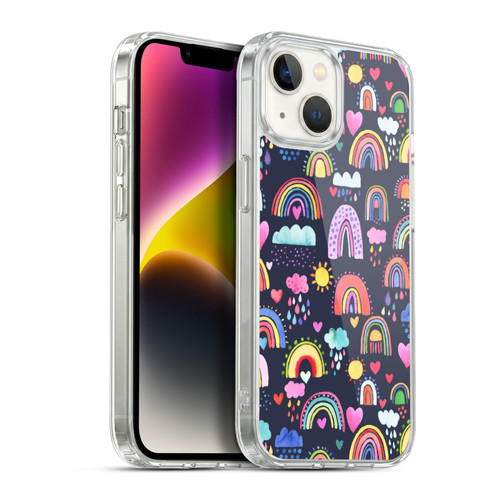 Ninola Mix Patterns Lovely Rainbows Soft Gel Case for Apple iPhone 14