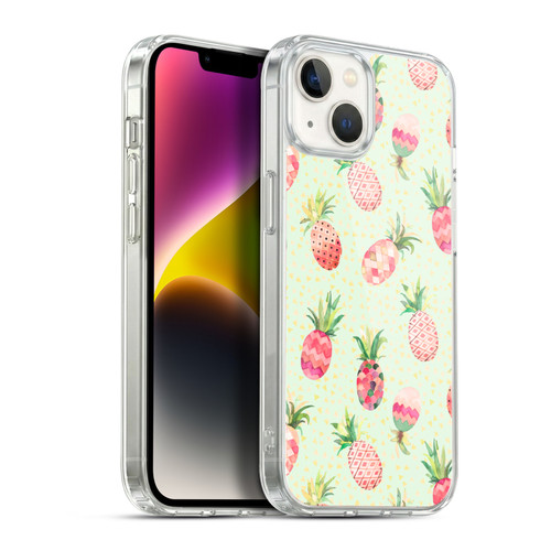 Ninola Mix Patterns Pineapple Lime Soft Gel Case for Apple iPhone 14 Plus & MagSafe