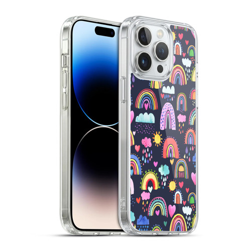 Ninola Mix Patterns Lovely Rainbows Soft Gel Case for Apple iPhone 14 Pro Max & MagSafe