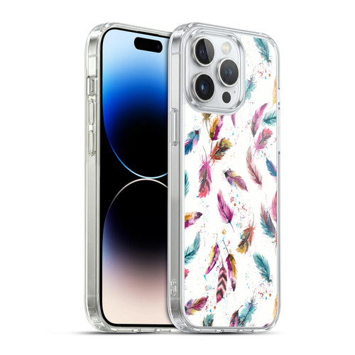 Ninola Mix Patterns Muticolored Feathers Soft Gel Case for Apple iPhone 14 Pro Max & MagSafe