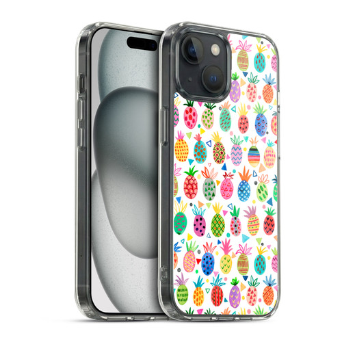Ninola Mix Patterns Geometric Pineapples Soft Gel Case for Apple iPhone 15 & MagSafe