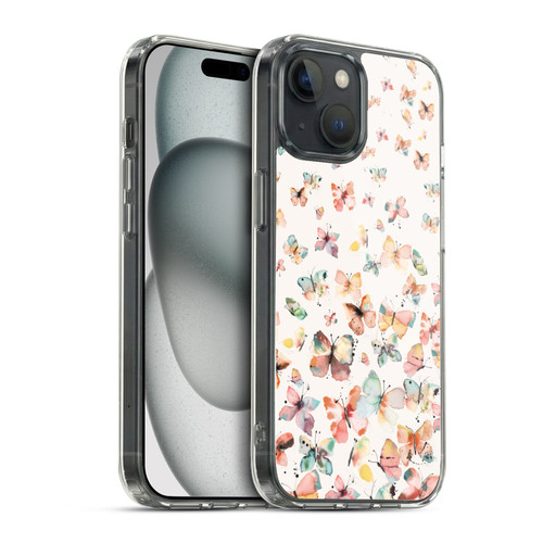 Ninola Mix Patterns Watercolor Butterflies Soft Gel Case for Apple iPhone 15 & MagSafe