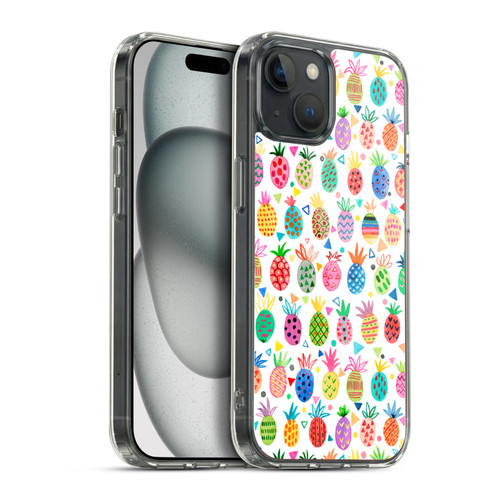 Ninola Mix Patterns Geometric Pineapples Soft Gel Case for Apple iPhone 15 Plus & MagSafe