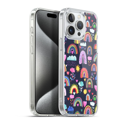 Ninola Mix Patterns Lovely Rainbows Soft Gel Case for Apple iPhone 15 Pro Max & MagSafe