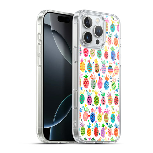 Ninola Mix Patterns Geometric Pineapples Soft Gel Case for Apple iPhone 16 Pro Max & MagSafe