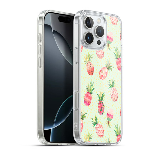 Ninola Mix Patterns Pineapple Lime Soft Gel Case for Apple iPhone 16 Pro Max & MagSafe