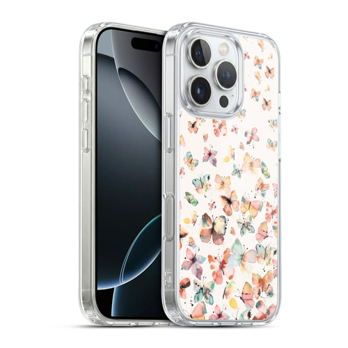 Ninola Mix Patterns Watercolor Butterflies Soft Gel Case for Apple iPhone 16 Pro & MagSafe