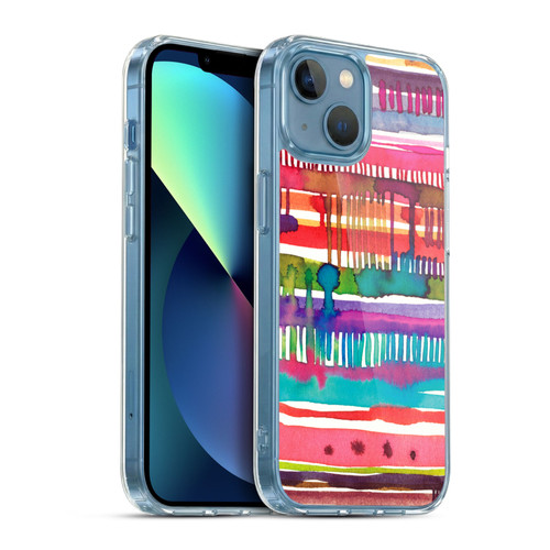 Ninola Watercolor Prints Lines Soft Gel Case for Apple iPhone 13 Mini & MagSafe