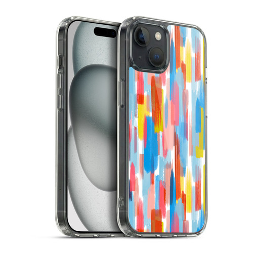 Ninola Watercolor Prints Colour Line Strokes Soft Gel Case for Apple iPhone 15 Plus & MagSafe