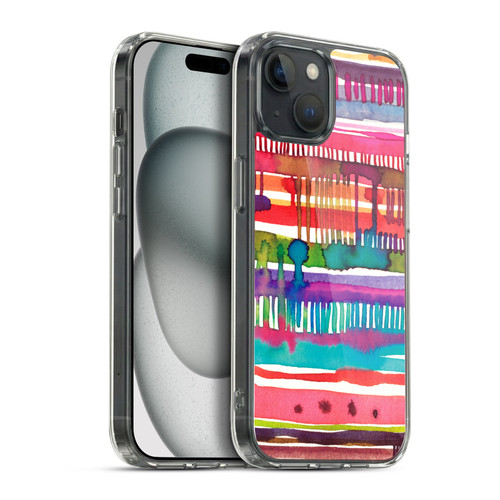 Ninola Watercolor Prints Lines Soft Gel Case for Apple iPhone 15 Plus & MagSafe