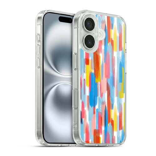 Ninola Watercolor Prints Colour Line Strokes Soft Gel Case for Apple iPhone 16 & MagSafe