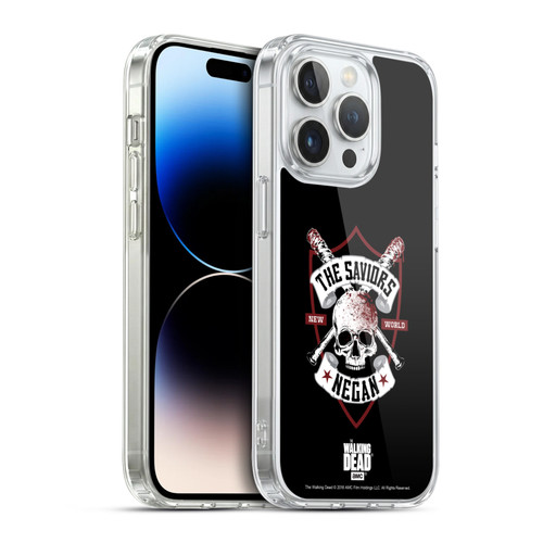 AMC The Walking Dead Negan Biker Art Bat Skull Soft Gel Case for Apple iPhone 14 Pro & MagSafe