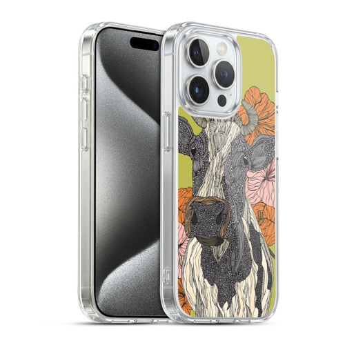 Valentina Animals And Floral Cow Soft Gel Case for Apple iPhone 15 Pro & MagSafe