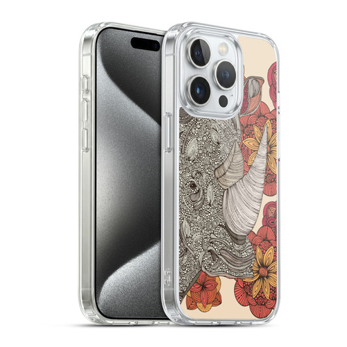 Valentina Animals And Floral Rhinoceros Soft Gel Case for Apple iPhone 15 Pro & MagSafe